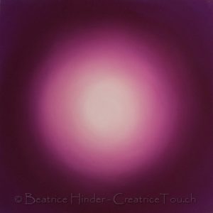 Kreisbild, Meditationsbild, Pink, mit Pastellkreide gemalt